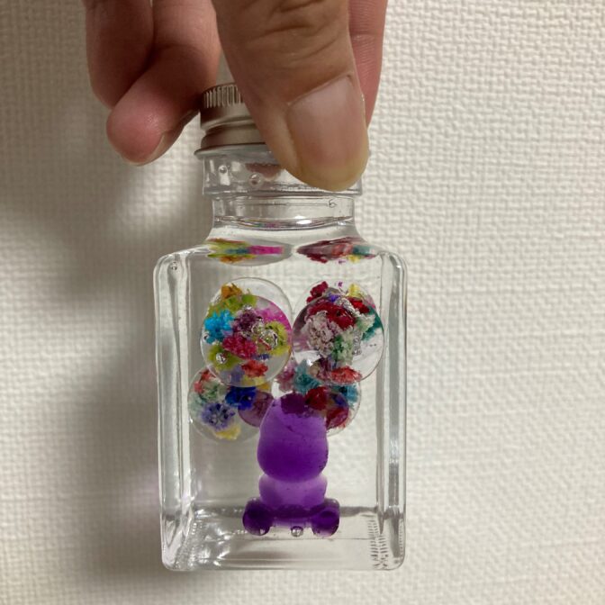 パープルくまのプカプカハーバリウム