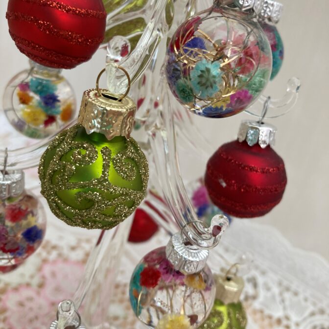 Xmasガラスツリーフラワーアートリウム