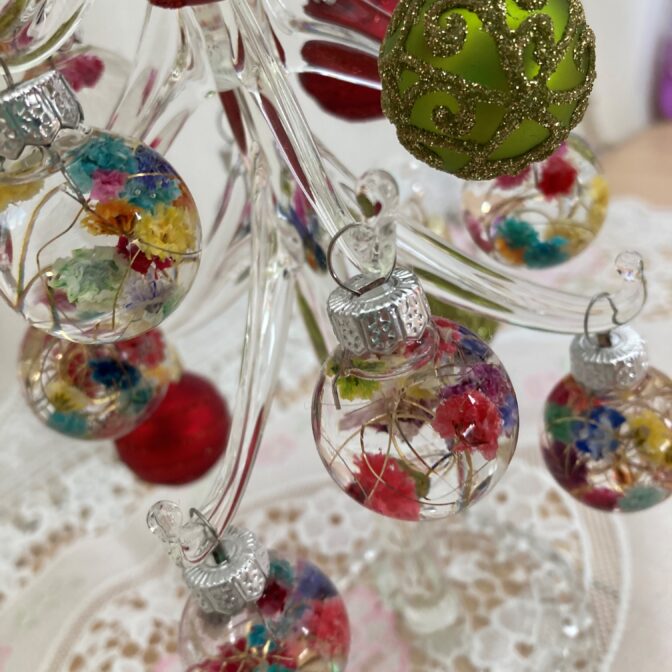 Xmasガラスツリーフラワーアートリウム