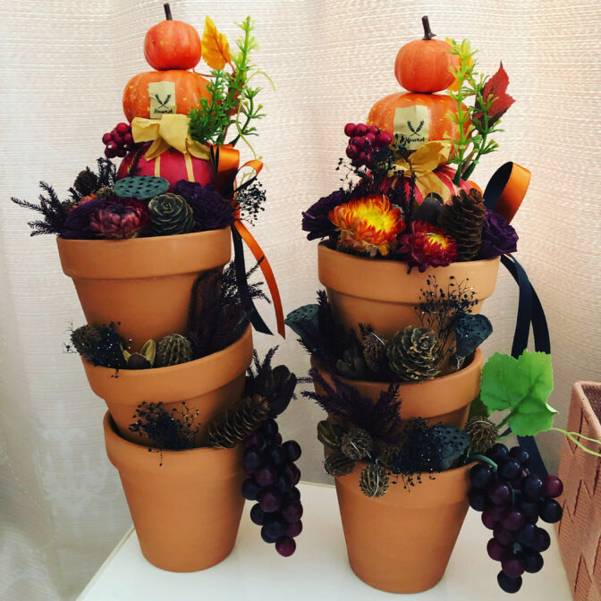 かぼちゃブドウハロウィンアレンジメント